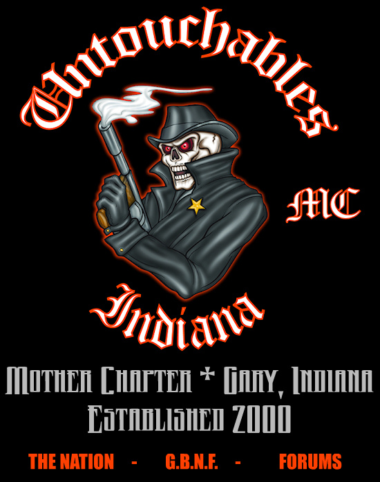 Untouchables Motorcycle Club, Mother Chapter - Gary, Indiana.  The Original Black & Orange